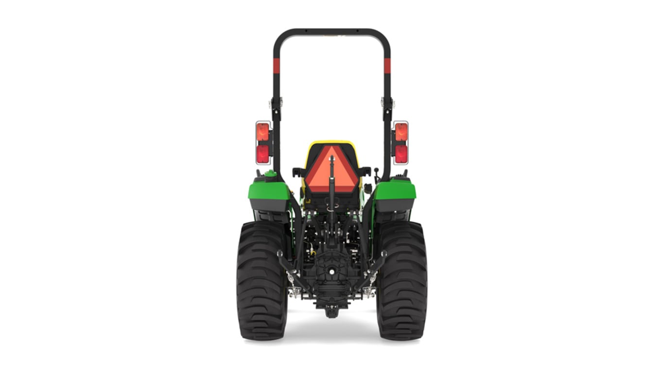 Tracteur compact 2032R vu de l'arrière sur fond blanc