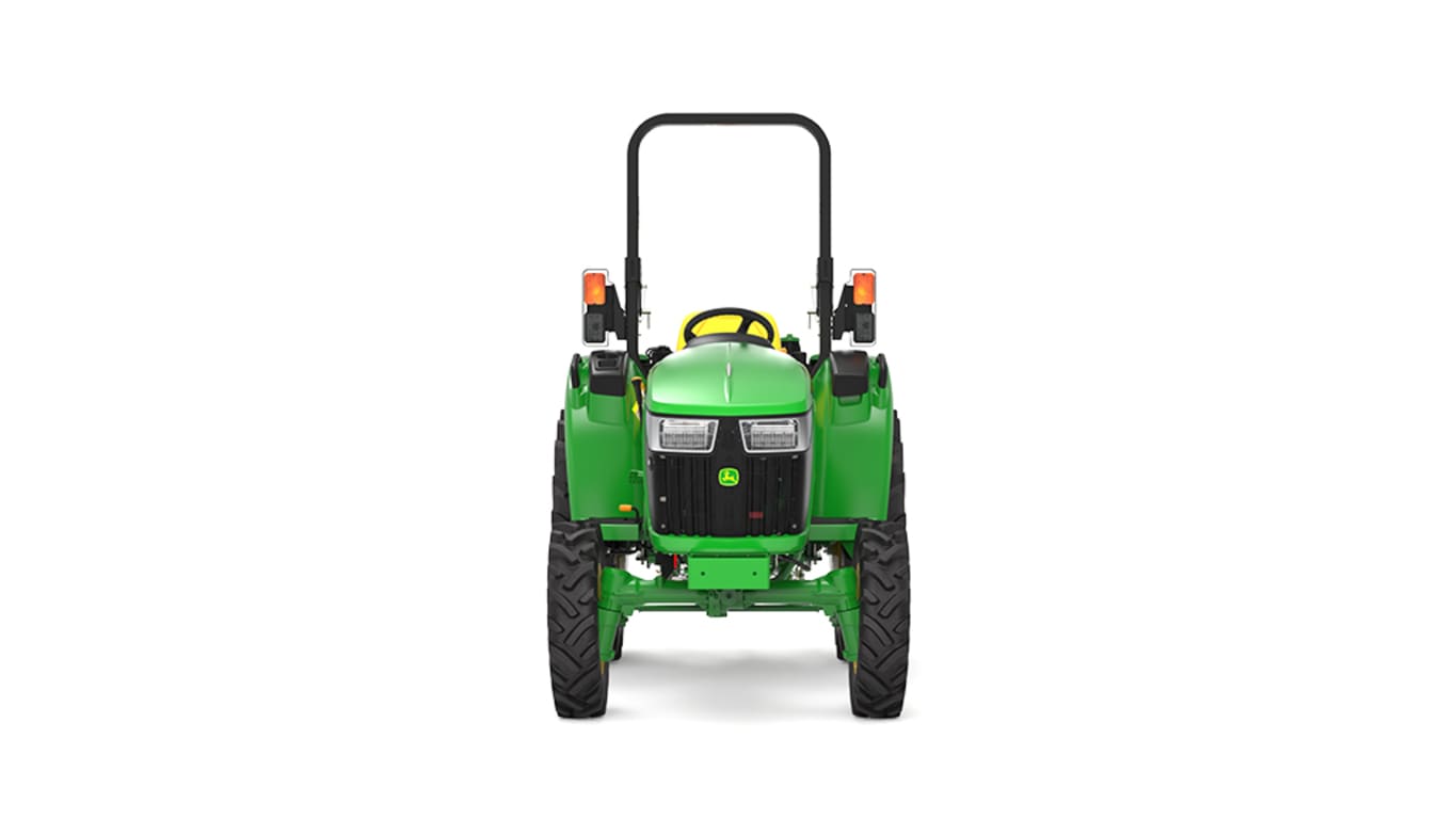 Tracteur compact 3035D vu de l'avant sur fond blanc