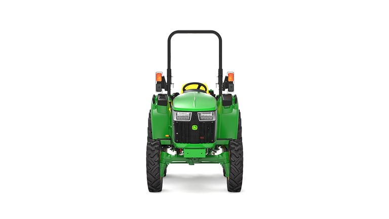 Tracteur compact 3035D vu de l'avant sur fond blanc