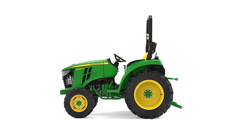 Tracteur compact 3035D vu de la gauche sur fond blanc