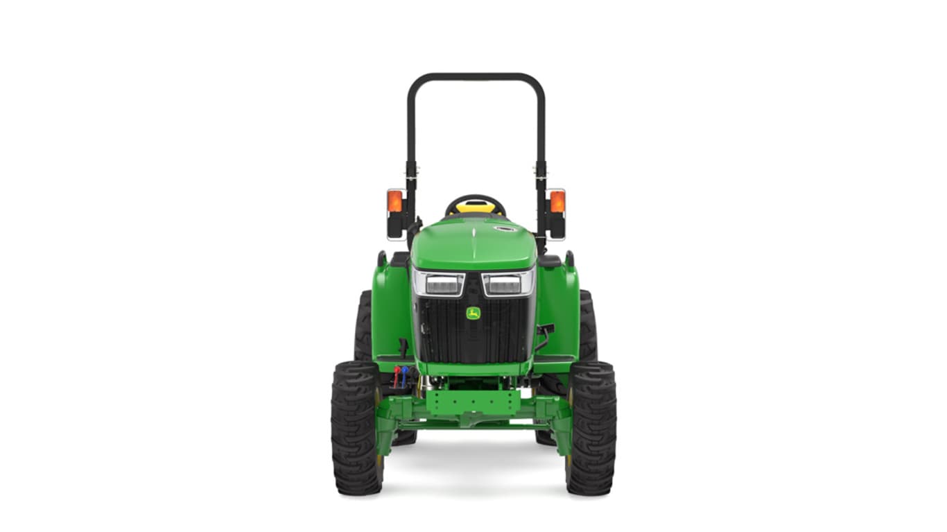 Tracteur compact 3039R vu de l'avant sur fond blanc