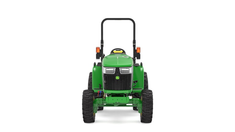 Tracteur compact 3039R vu de l'avant sur fond blanc