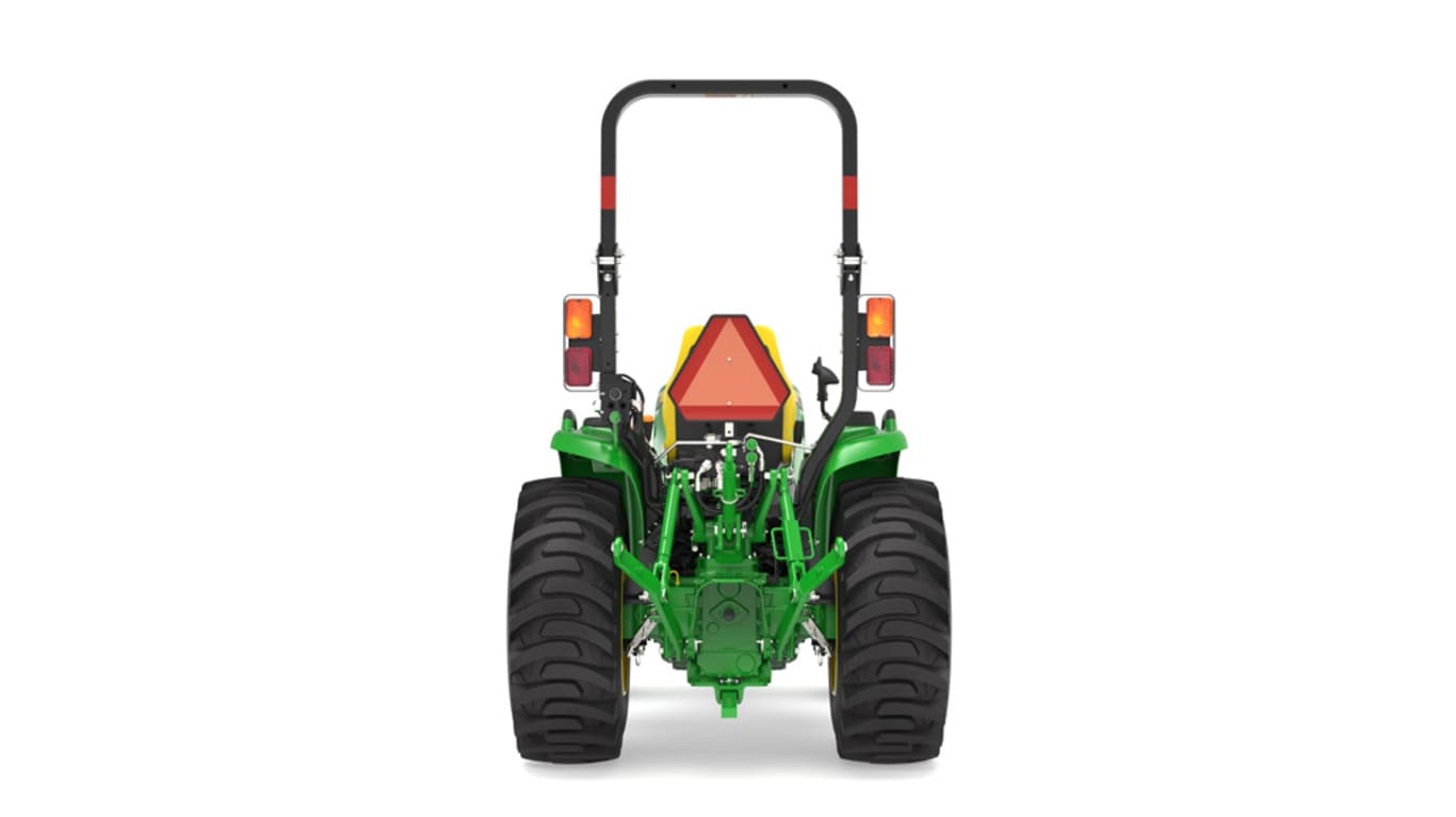 Tracteur compact 3039R vu de l'arrière sur fond blanc