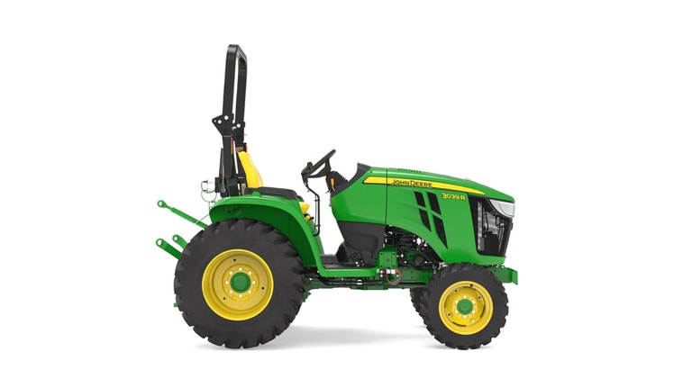 Tracteur compact 3039R vu de la droite sur fond blanc