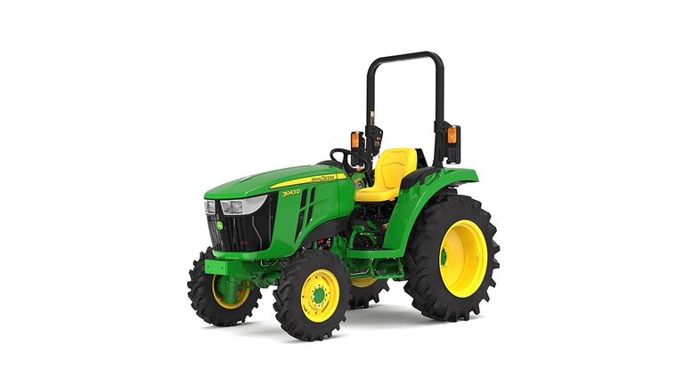 Front-left facing 3043D Compact Tractor on a white background
