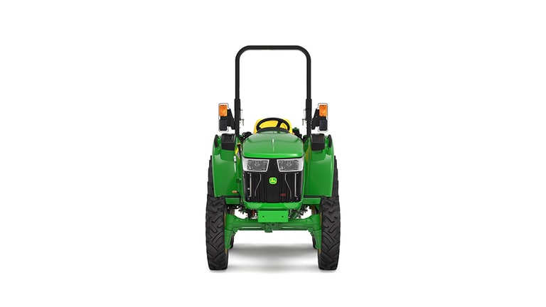 Front view of 3043D Compact Tractor on a white background