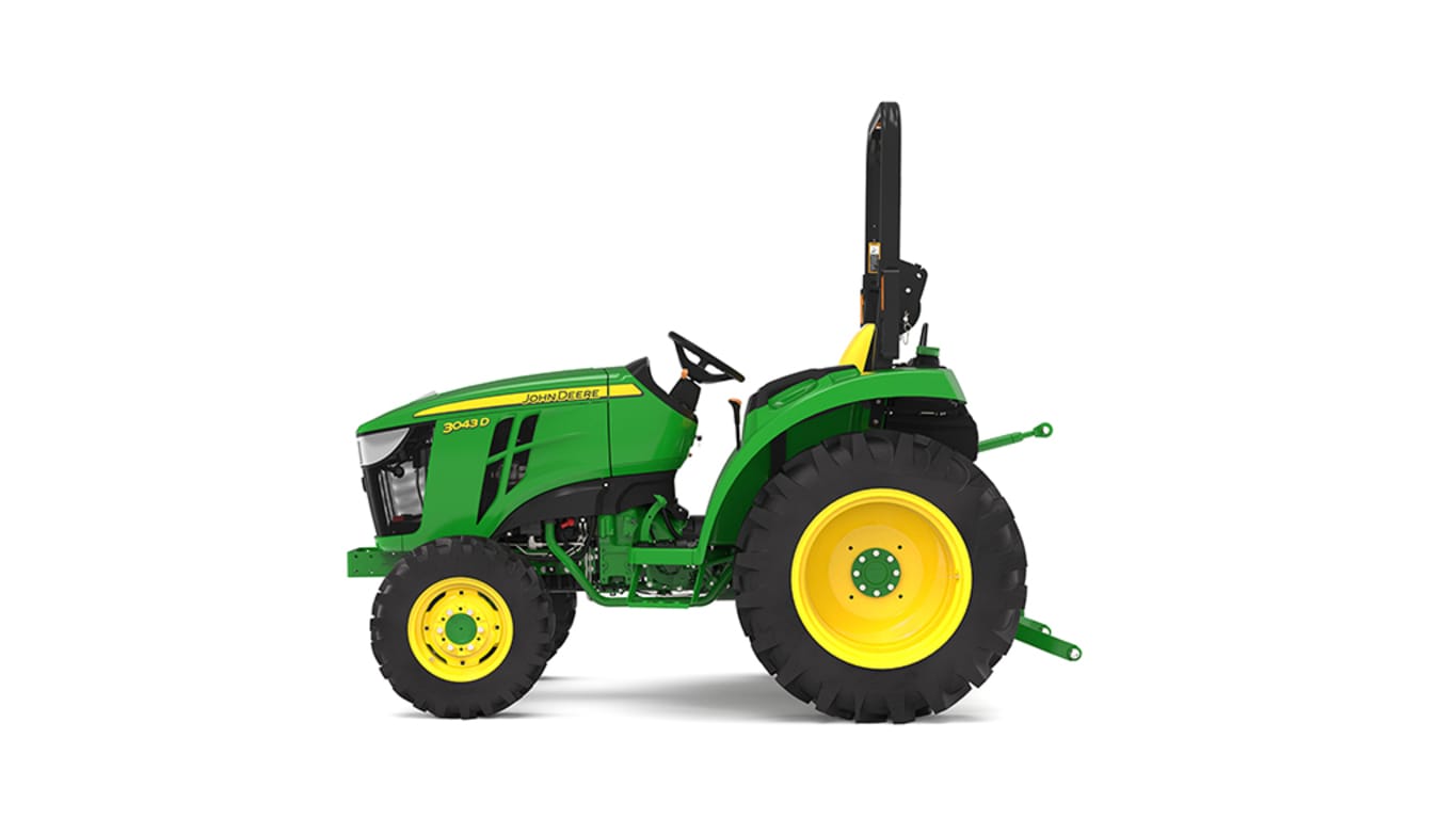 Left facing 3043D Compact Tractor on a white background