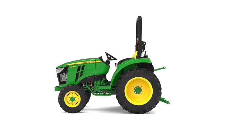 Left facing 3043D Compact Tractor on a white background