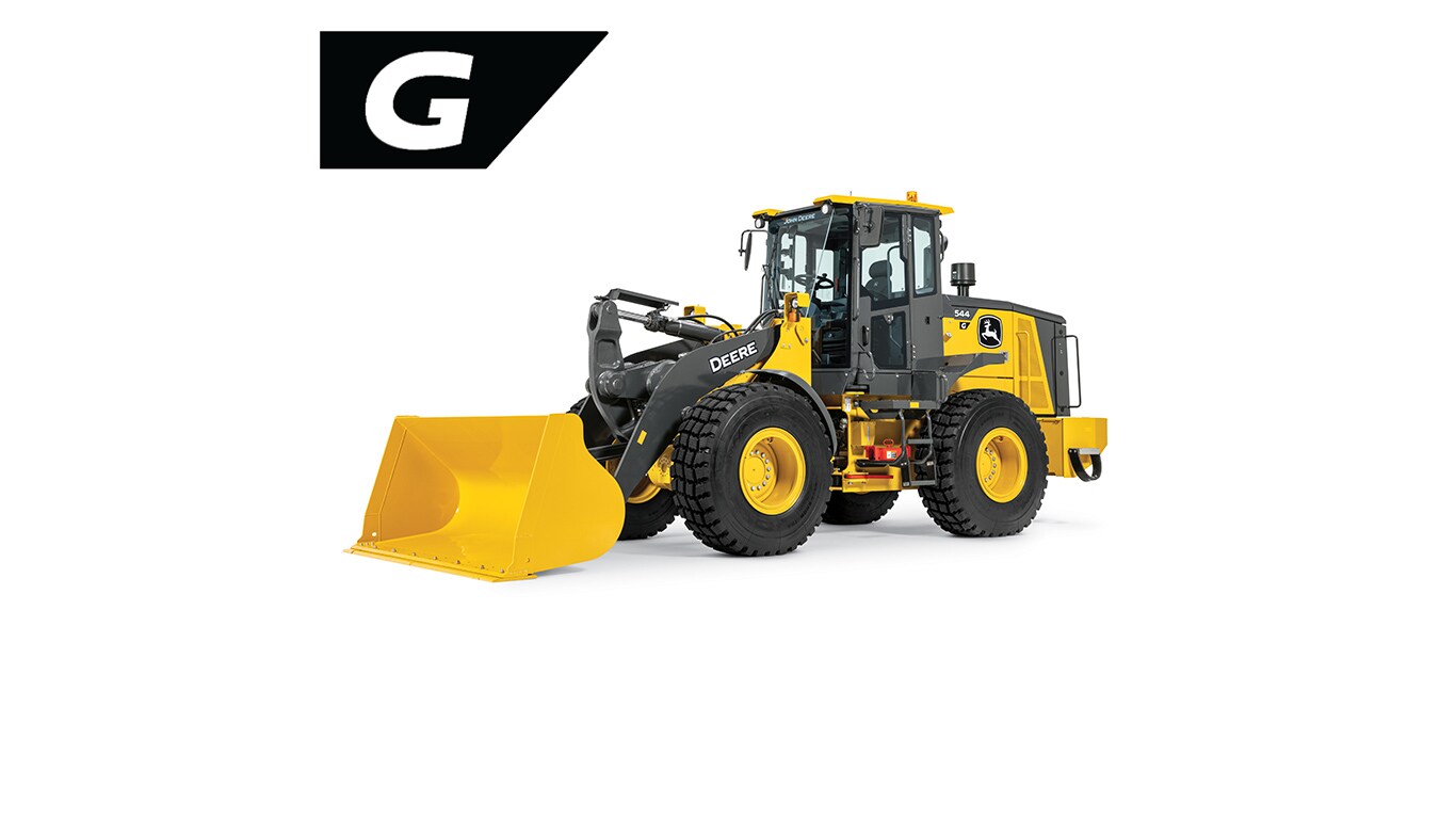 544 G -Tier wheel loader on white background