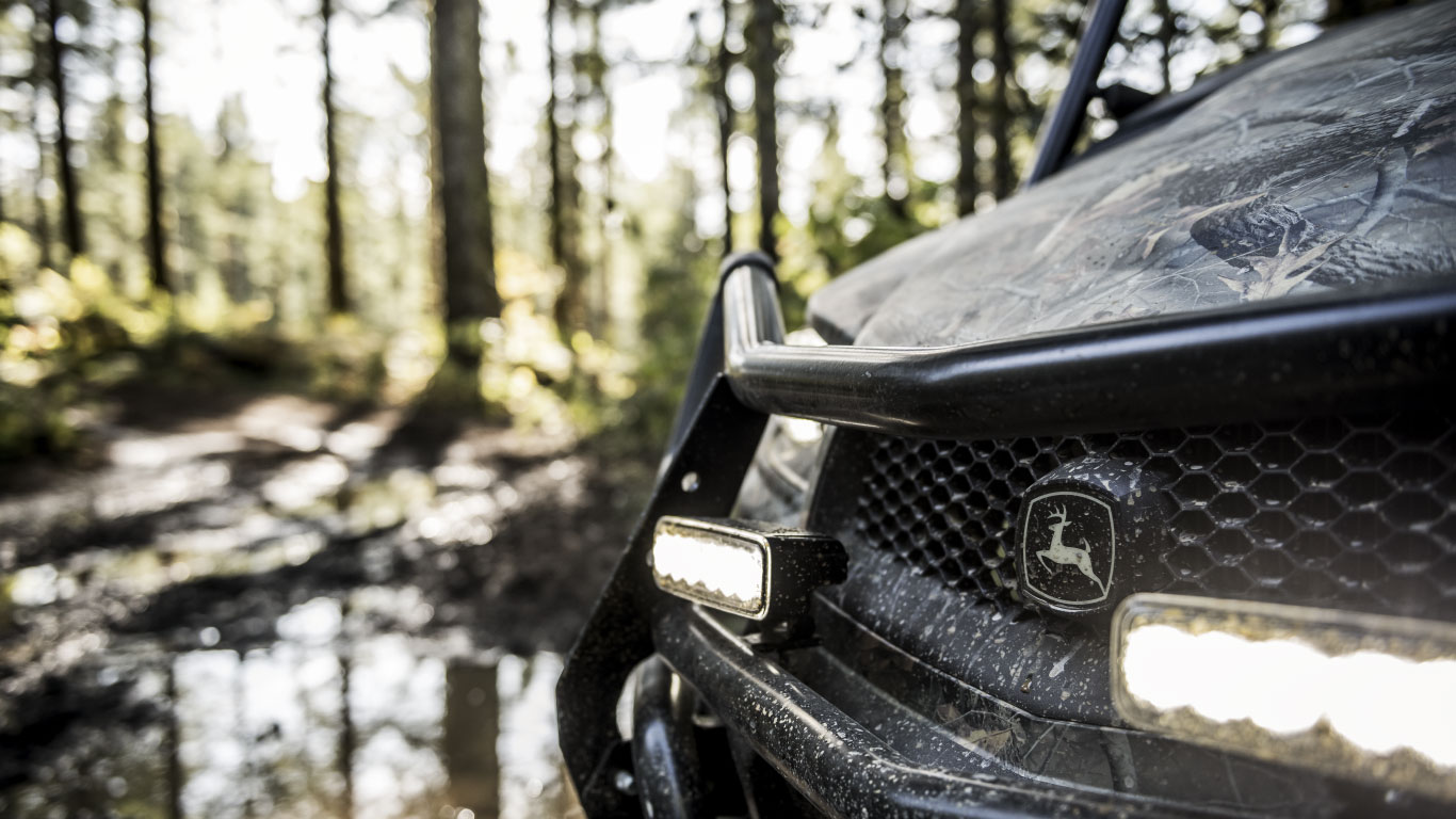 image of gator headlights with trees in background