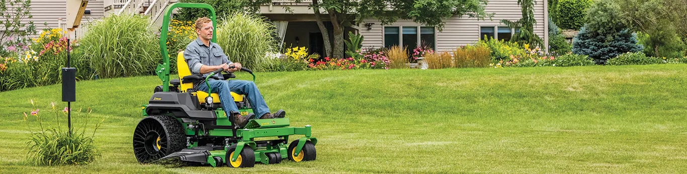 man mowing