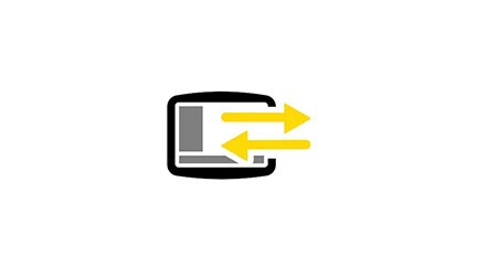 Icon of display screen with arrows