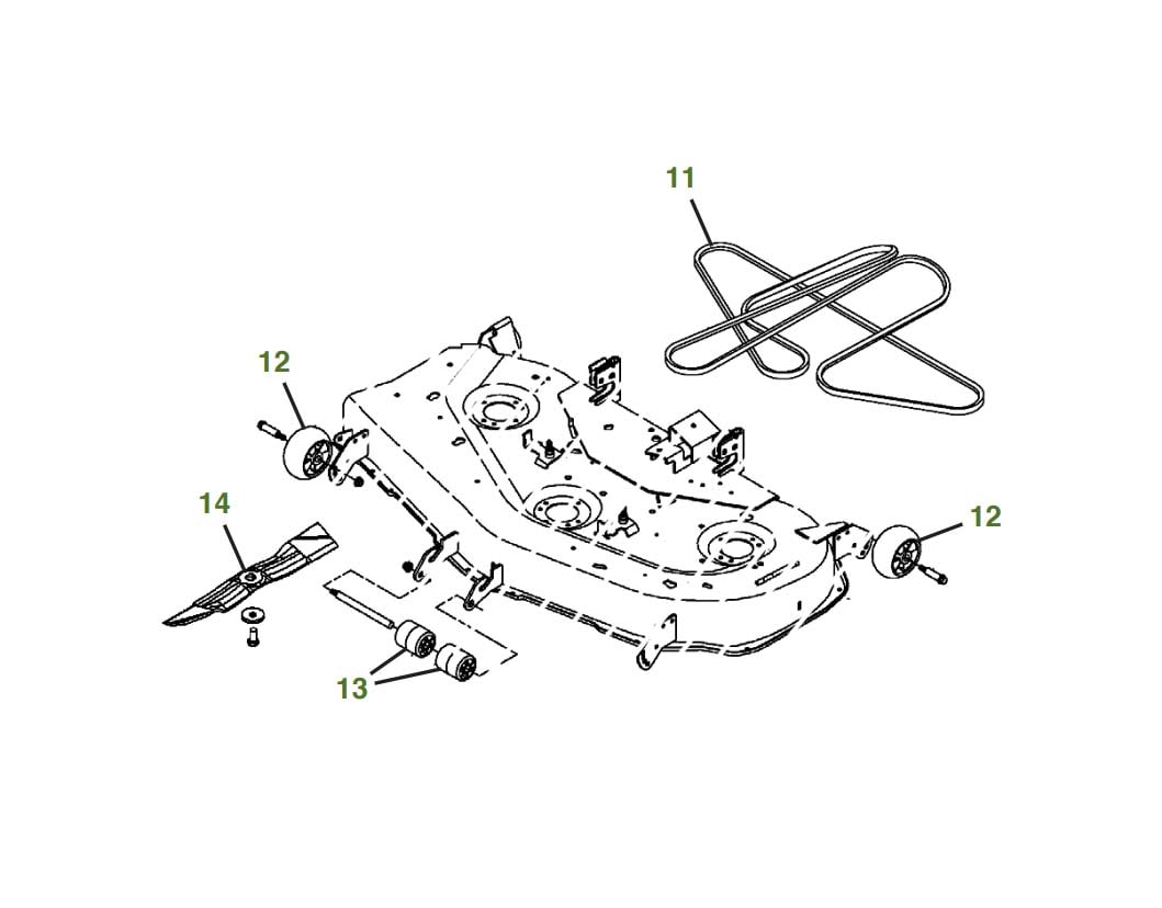 48" X (Non Rotatable Wheels) Mower Deck