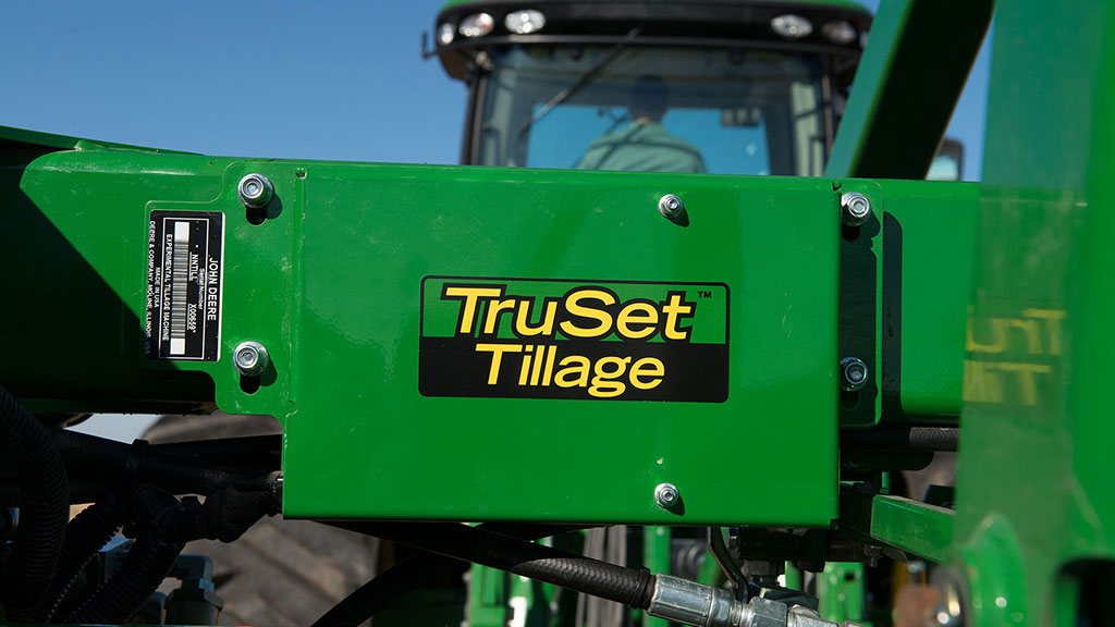Agriculture equipment with the TruSet Tillage logo.