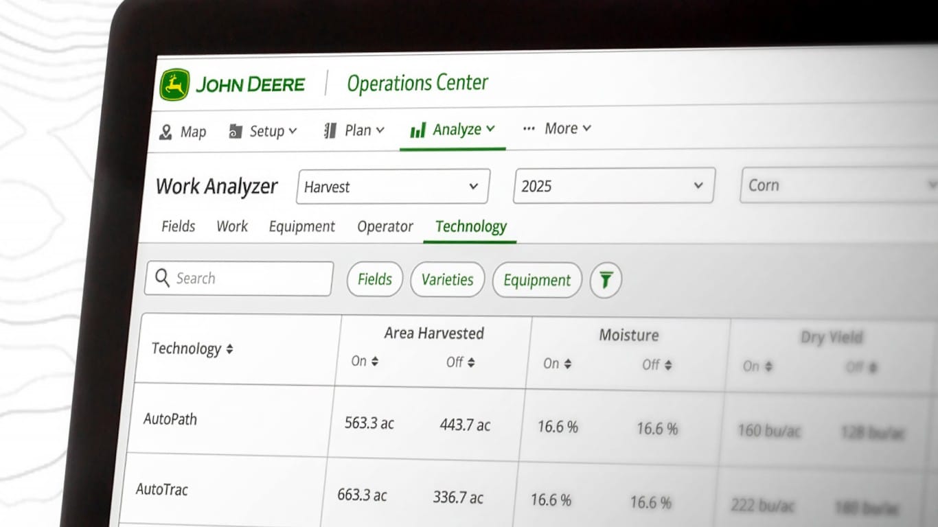 Close-up view of John Deere Operations Center on a laptop screen.