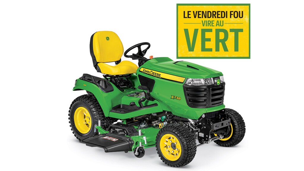 Image studio du tracteur de pelouse X738 avec corps de tondeuse de 137 cm (54 po)