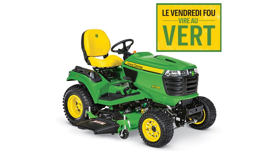 Image studio du tracteur de pelouse X758 avec corps de tondeuse de 137 cm (54 po)