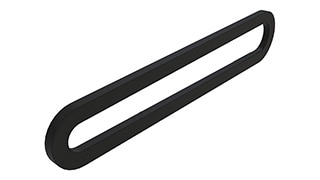 Une courroie d’entraînement noire.