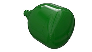 Un réservoir hydraulique vert.