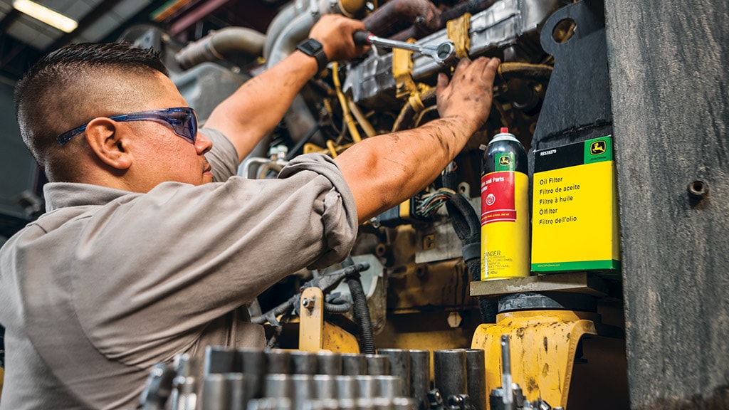 Man working on engine