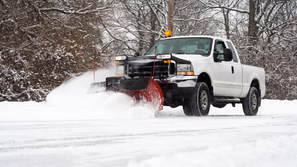 truck plowing snow