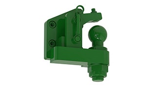 Un composant d’attelage vert pour fixer des instruments.