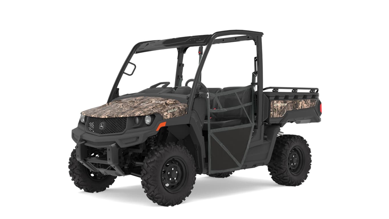 XUV 845M in camo facing front left studio image