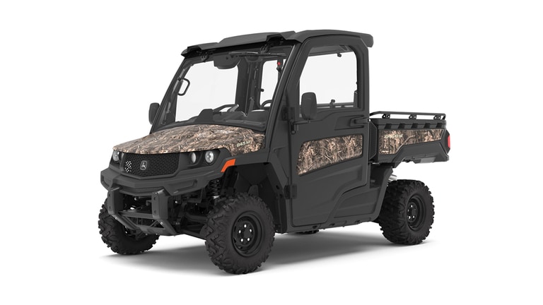 XUV 845M HVAC Cab in camo facing front left studio image