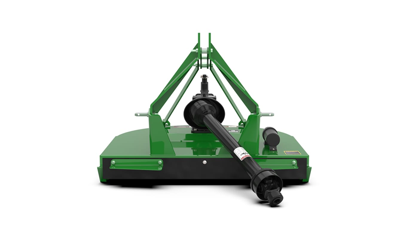 Photo en studio d'un coupe-rotative RC2048 vert orienté vers l'avant sur un fond blanc.