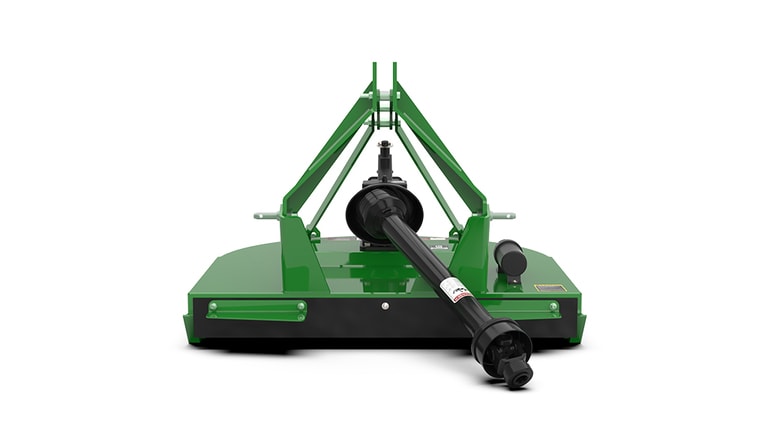 Photo en studio d'un coupe-rotative RC2048 vert orienté vers l'avant sur un fond blanc.