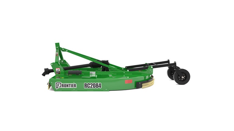 Photo en studio d'un coupe-rotative RC2084 vert orienté vers la gauche sur un fond blanc.