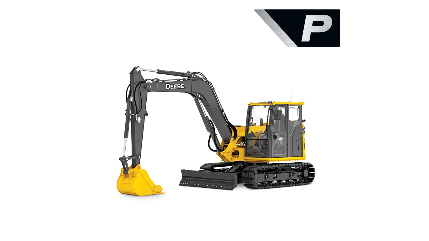 85 P-Tier excavator on white background