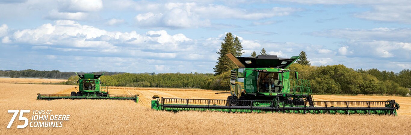 Combines in the field