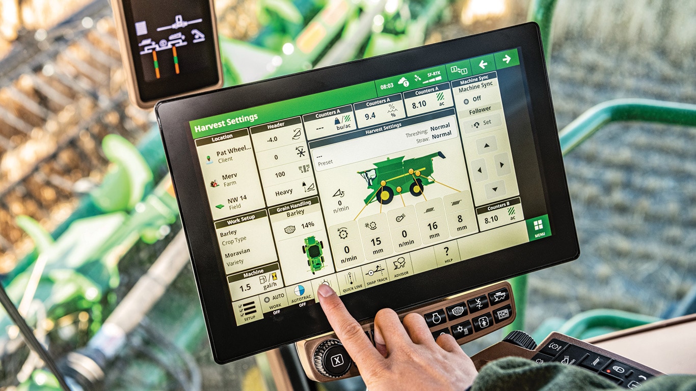 Afficheur CommandCenter G5Plus dans une moissonneuse-batteuse