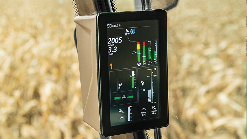 Close-up photo of the integrated New Generation Primary Display found in the S7 Combine
