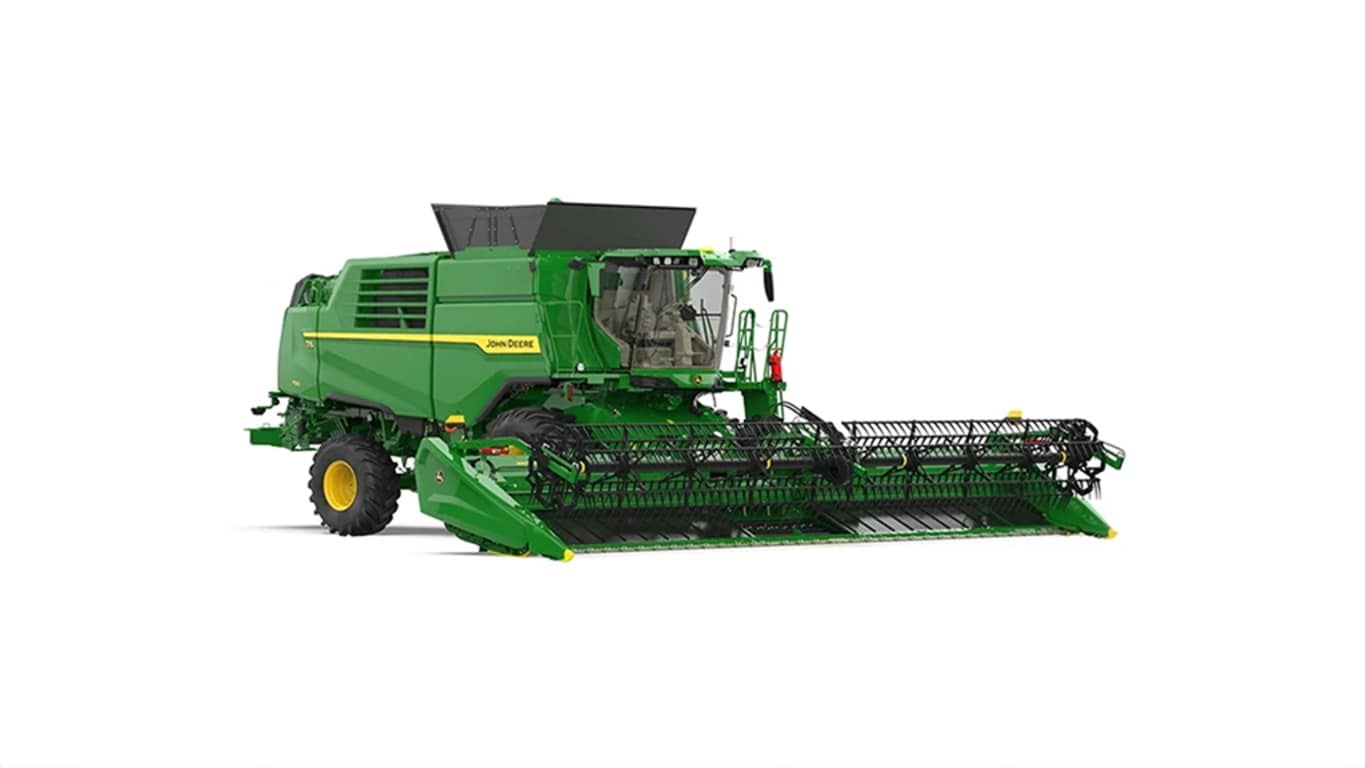 Image studio du côté avant gauche de la moissonneuse-batteuse T6 800