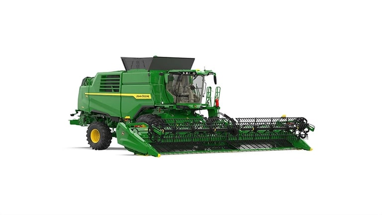 Image studio du côté avant gauche de la moissonneuse-batteuse T6 800