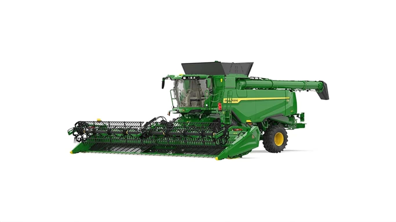 Image studio du côté avant droit de la moissonneuse-batteuse T6 800