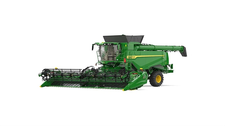 Image studio du côté avant droit de la moissonneuse-batteuse T6 800