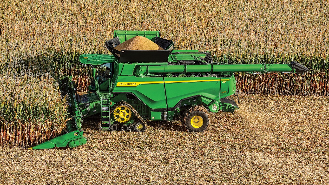 X Series combine in corn