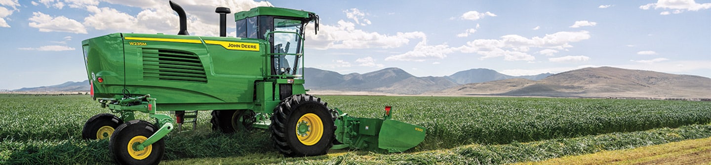 windrower in field