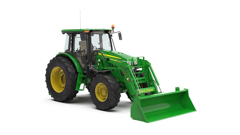Rendu en studio d’un chargeur 600M sur un tracteur 6105E