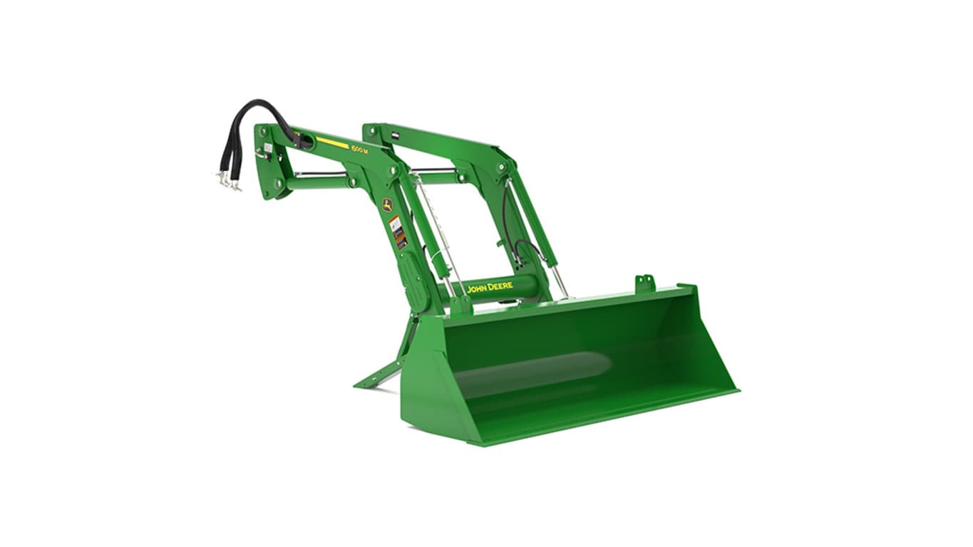 Rendu studio avant droit du chargeur 600M sur un tracteur 6105E