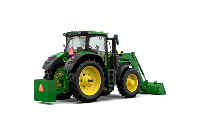 Image studio arrière droite du chargeur 682R MSL monté sur le tracteur 6R 260