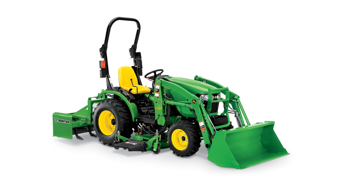 Studio image of H130 Front Loader on a tractor