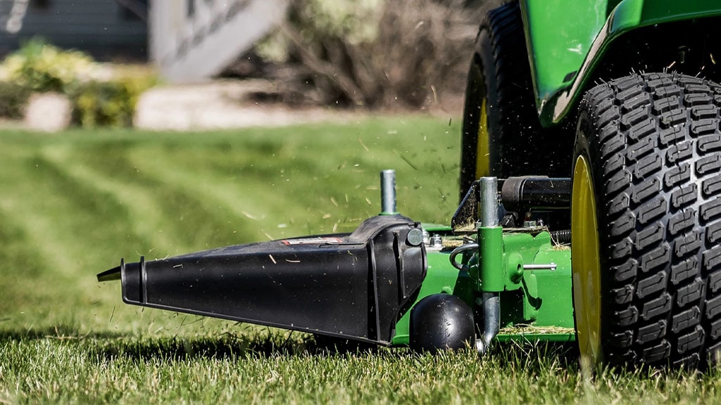 Closeup shot of mower deck