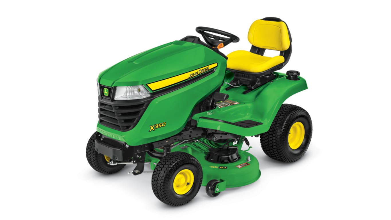 studio image of the X350 series lawn mower with 42-in deck