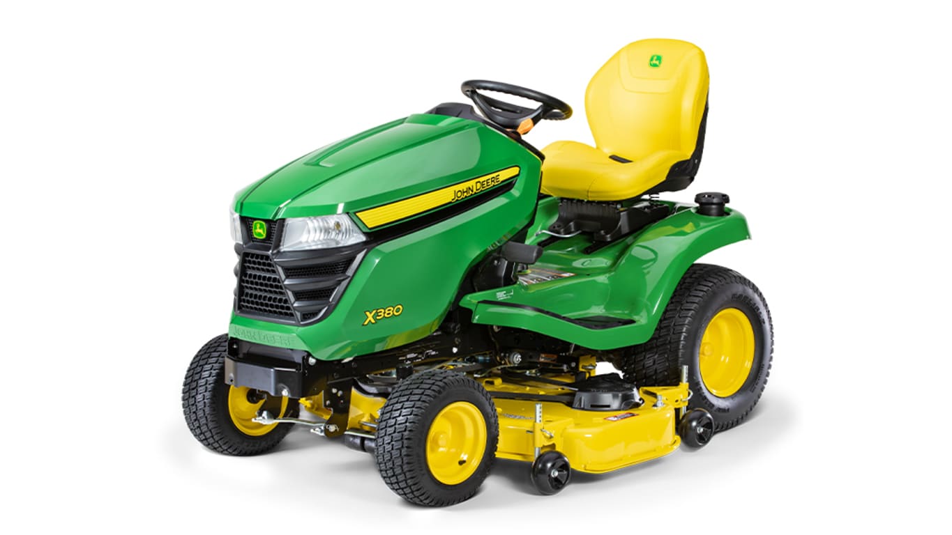 studio image of the X380 series lawn mower with 48-in deck