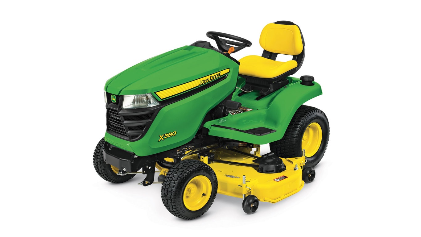 studio image of the X380 series lawn mower with 48-in deck
