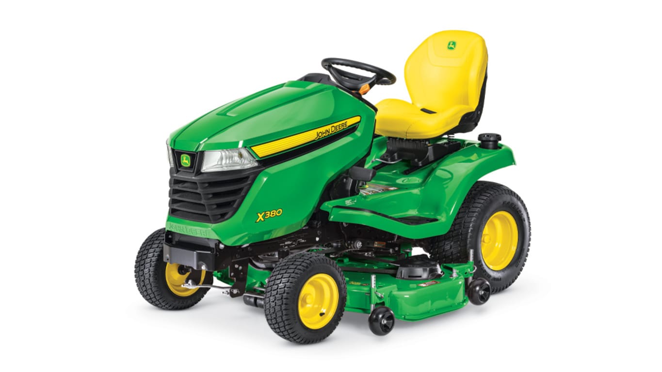 studio image of the X380 series lawn mower with 48-in deck